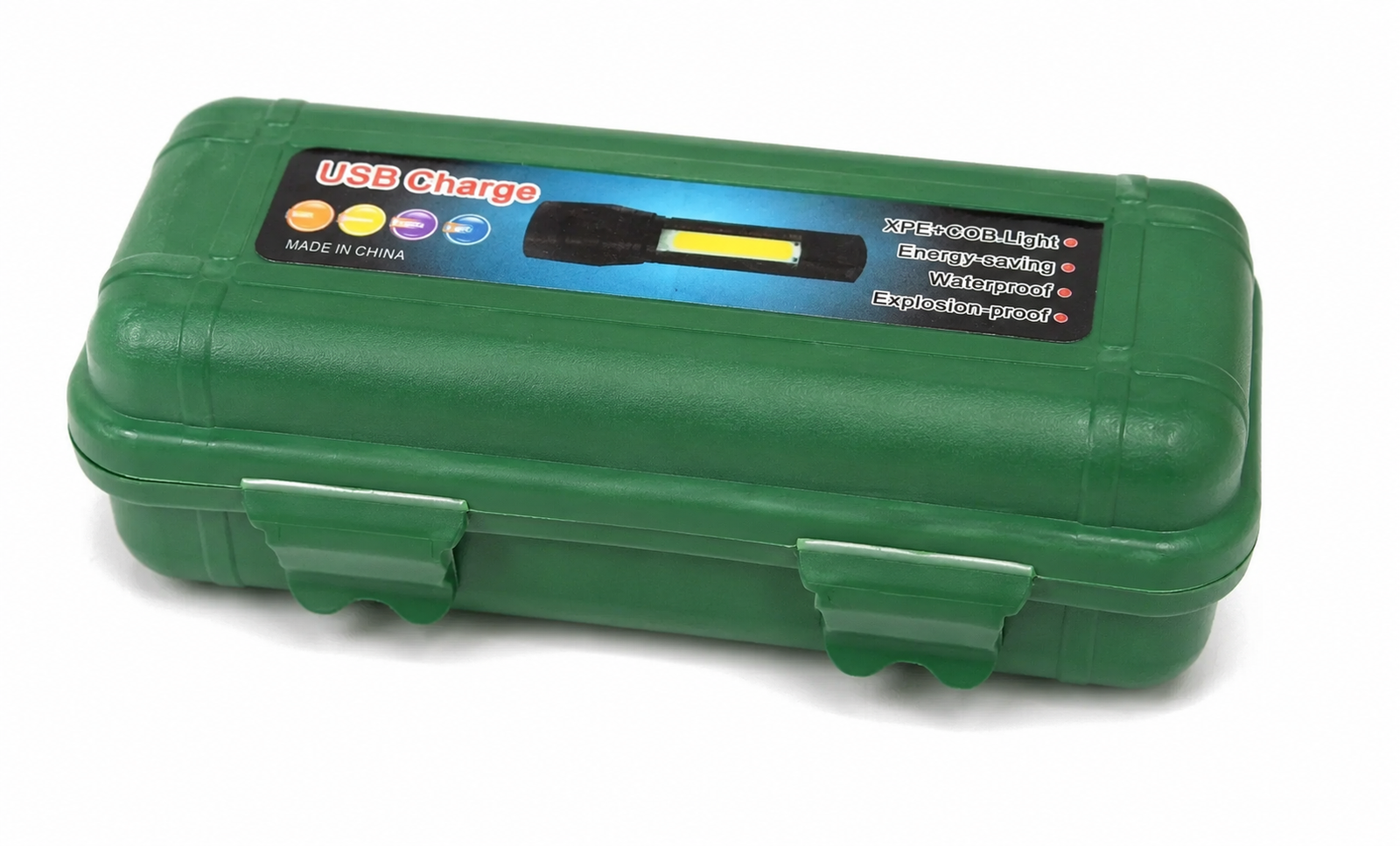 MINI LINTERNA DOBLE LED CON CARGA USB EN CAJA