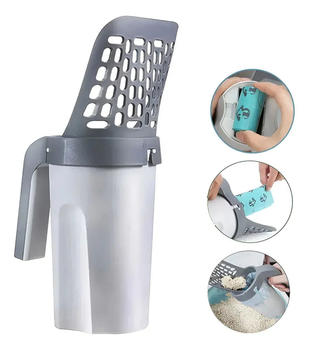 PALA SANITARIA PARA RECOGER HECES CON DISPENSADOR DE BOLSAS