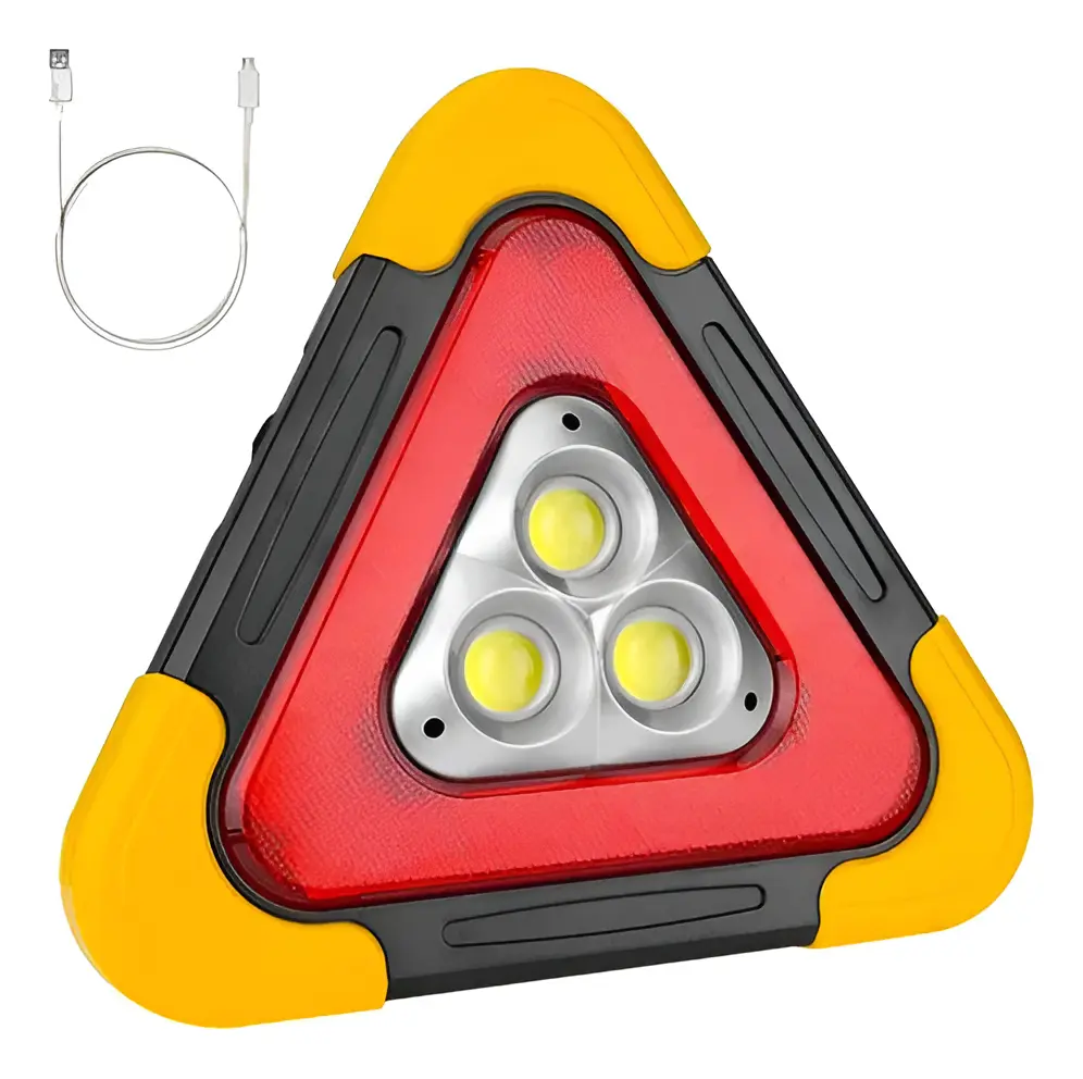 LUZ DE EMERGENCIA TRIANGULAR LED SOLAR Y RECARGABLE USB